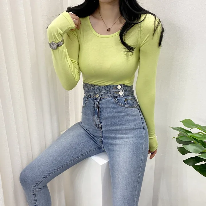 🚀당일발송🚀[묶음할인/10컬러] 봄 가을 말랑 유넥 긴팔 티셔츠 이너티 상세 이미지 17