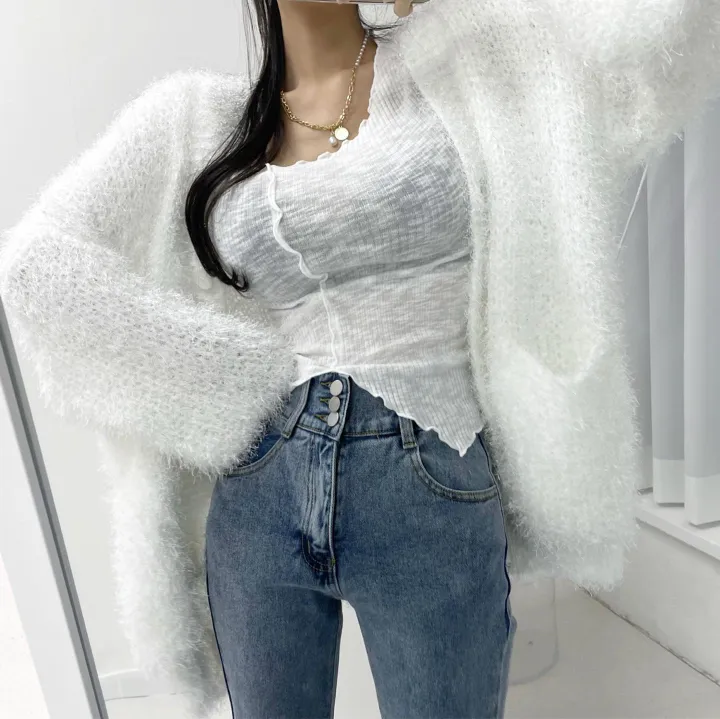 [얼굴 형광등ღ] 솔잎 루즈 박시 가디건 앙고라가디건 루즈가디건 상세 이미지 12