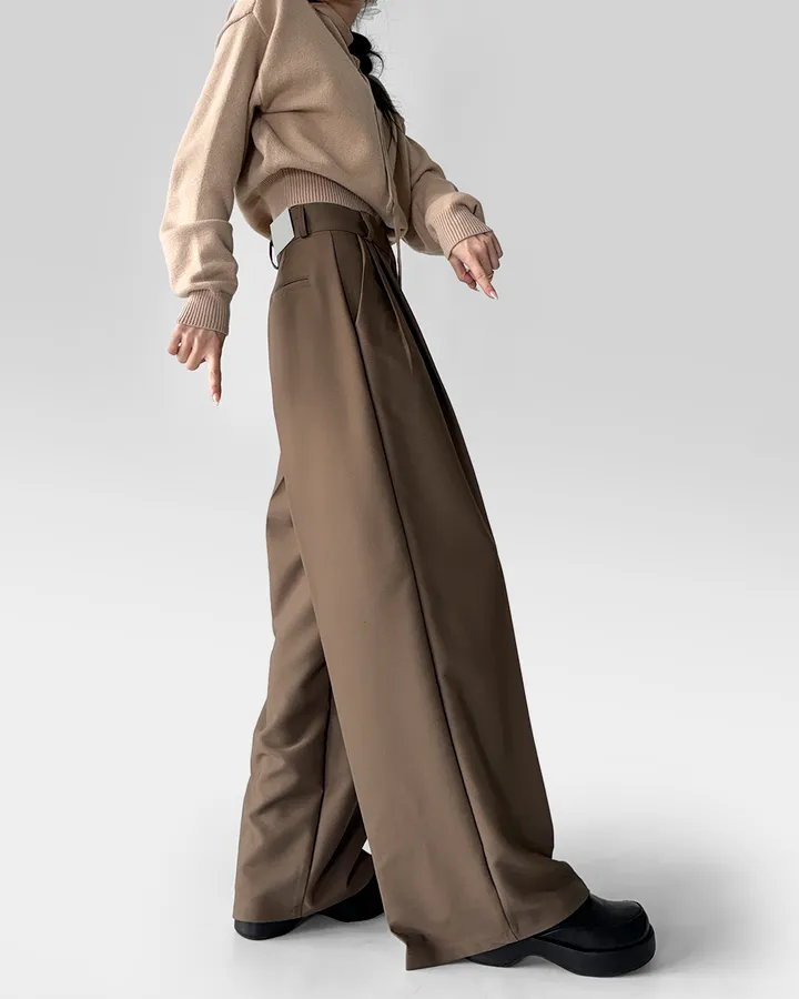 [~3XL/2기장] 르네상스 모더니즘 더블 핀턱 통 와이드 루즈핏 슬랙스 긴바지 롱팬츠 상세 이미지 43