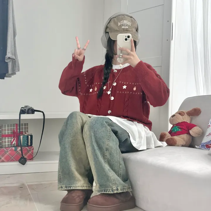 주문폭주🔥 [러블리~🧸/도토리🌰] 빈티지 자수 꽈배기 케이블 가디건 봄 가을 겨울 니트 상세 이미지 30