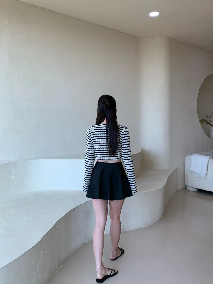 [당일출고/M-XL]체형커버 수영복 하이웨스트 치마 비키니 마린 호텔 수영복4PCS 상세 이미지 10