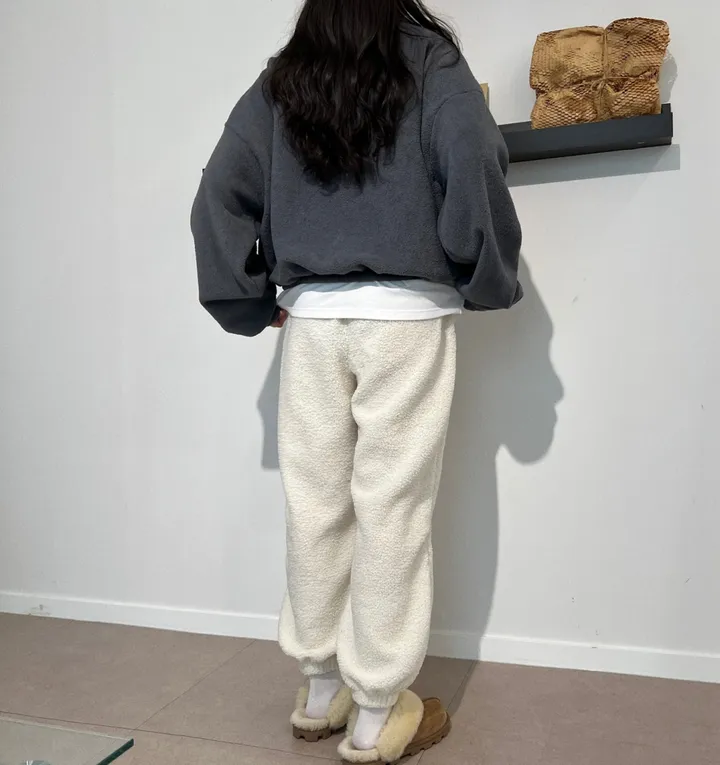 [양털뽀글/도톰따뜻] 배색 카라 양털 뽀글이 반집업 루즈핏 후리스 상세 이미지 22