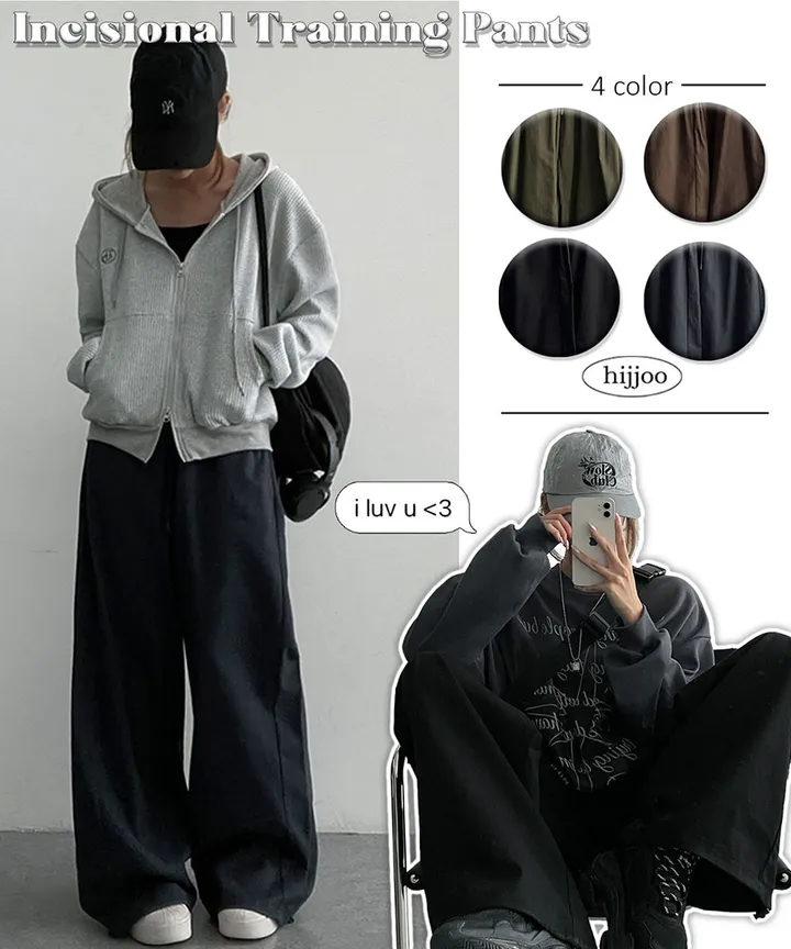 누적1만장🤍[3단기장] [S~3XL]웬즈사이드절개밴딩와이드팬츠 (4color) 밑단스트링! 상세 이미지 3
