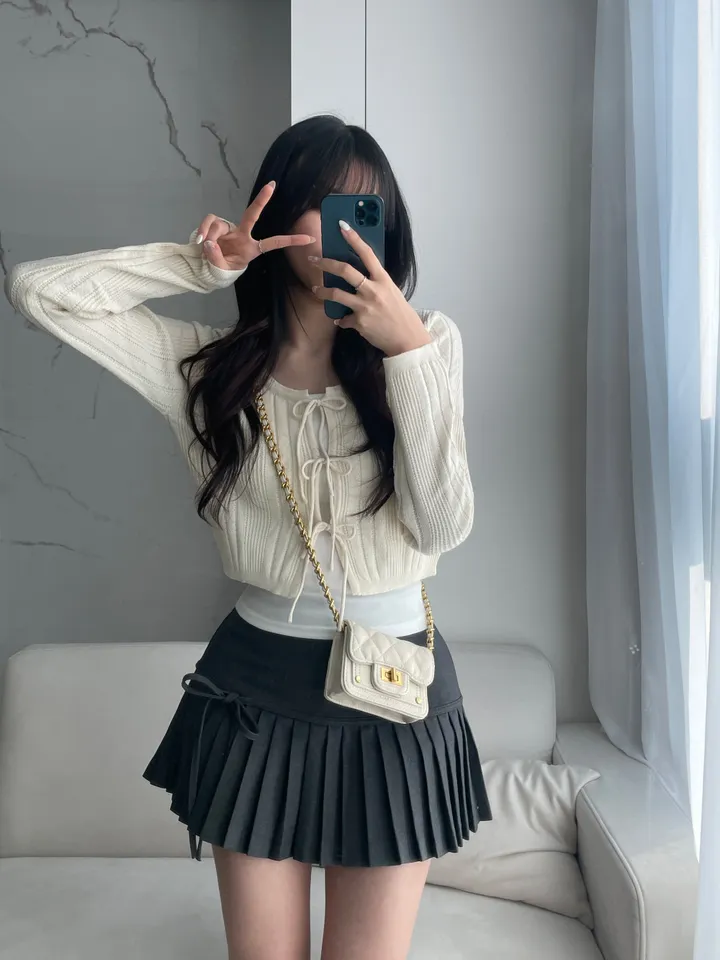[주문폭주🤍/리본포인트!]  💘남심 저격해버릴 리스 쓰리리본 가디건 상세 이미지 15