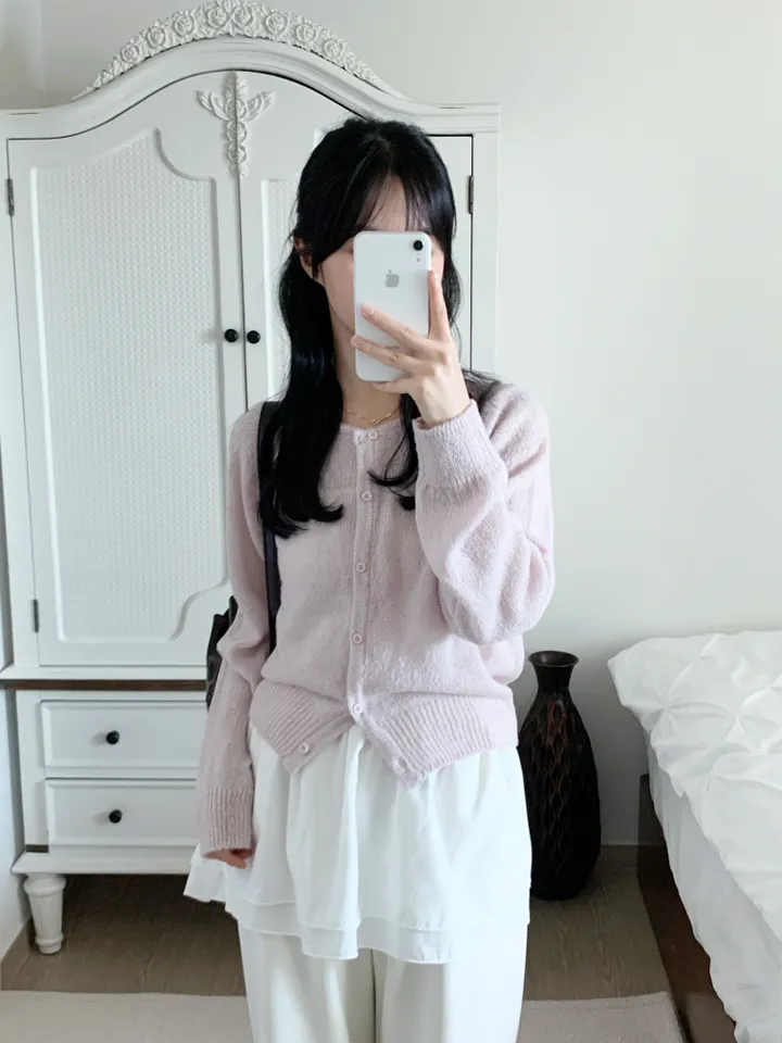 [보송/여리핏☁️] 바스 모헤어 가디건 (5color) 봄가디건/여름옷/데일리룩/데이트룩/벚꽃/나들이룩/핑크/니트/피크닉룩 상세 이미지 4