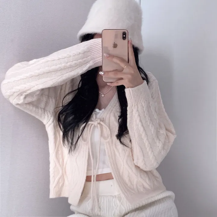 주문폭주🍓[3000장 돌파!!] 딸기우유 머금은 색감, 모아 울 꽈배기 리본 니트 가디건 상세 이미지 30