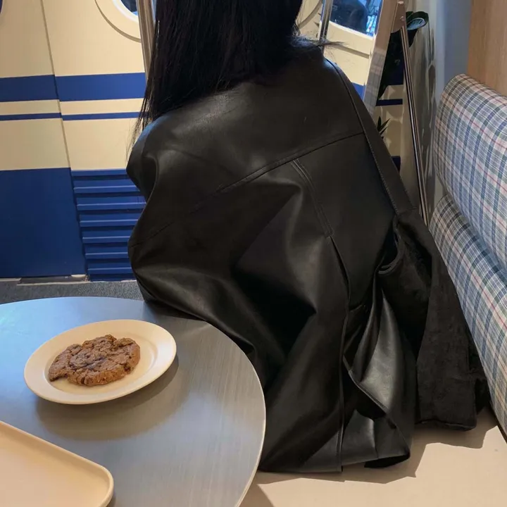 [힙덮는기장감~/블랙 당일출고🎉] 자체제작 #크치Made 오디너리 롤업 오버핏 하프 레더자켓 - jk 상세 이미지 30