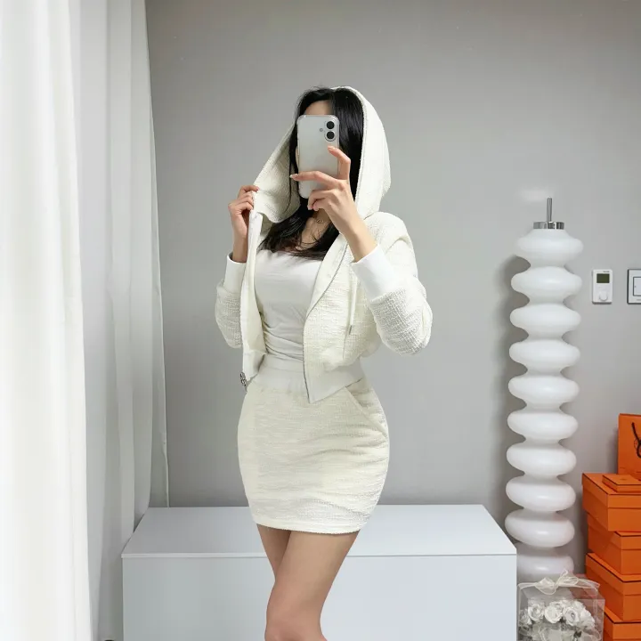 *고급져요, 최저가* 트위드 후드집업 스커트 세트 / 치마바지 / 투웨이 집업 / 집업세트 / 투피스 / 트레이닝 상세 이미지 17