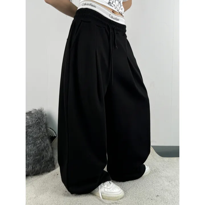 ❤️‍🔥기모선택│업그레이드 ver.│누적판매1,000 돌파 기념│4size!❤️‍🔥[UNISEX/기획특가]사이드 폴드 핀턱 스트링 루즈 와이드 벌룬 트레이닝 팬츠(2color) 상세 이미지 22