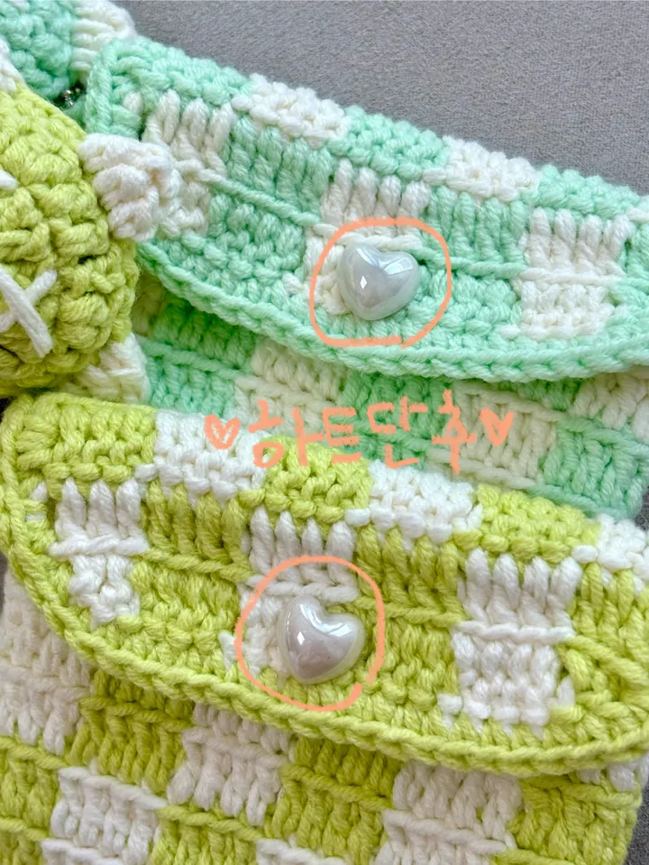 🐢💚[핸드메이드][커스텀 가능] 메론빵거북이 체크 뜨개 카드지갑 뜨개지갑 상세 이미지 11