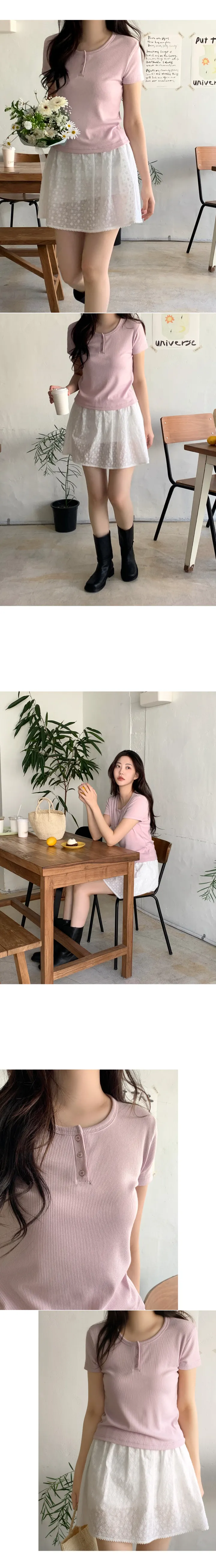 [7천장판매][98project] 마이오 미니 반오픈 반팔T 상세 이미지 32
