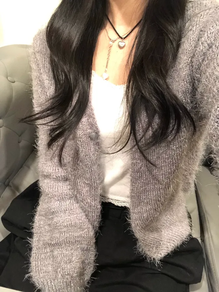 bubble boucle cardigan (2color) 버블 부클 퍼 가디건 상세 이미지 1