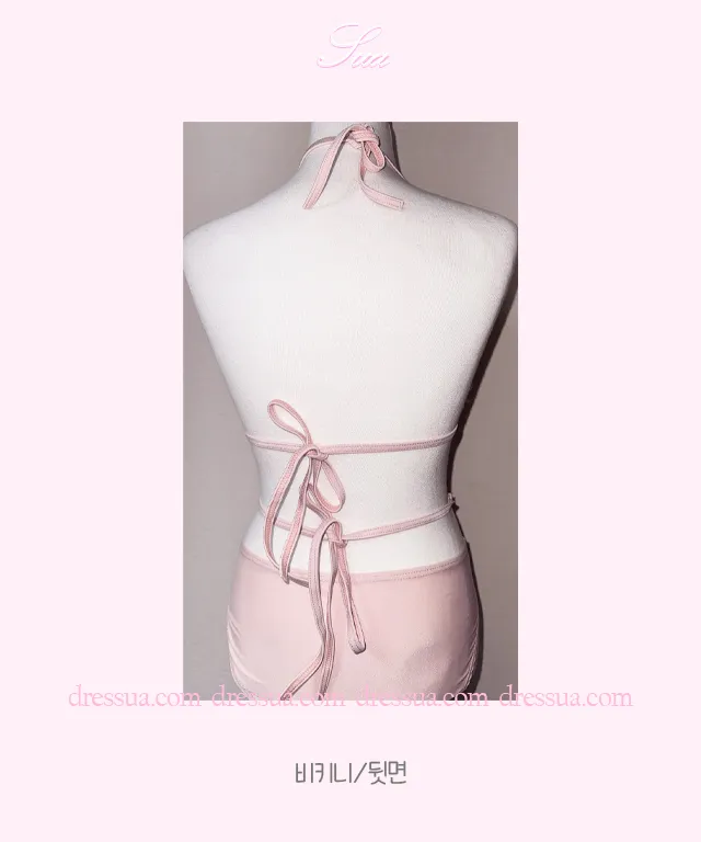 당일출고 [블링 홀터비키니/4COLOR] 고퀄* 레이스 비즈 끈 홀터넥 비키니 수영복 상세 이미지 15
