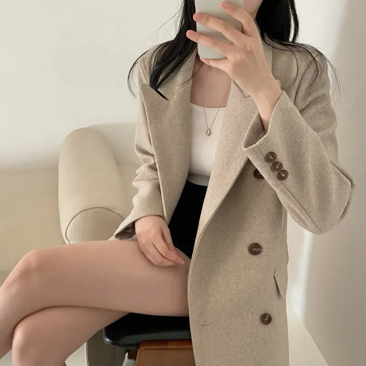 플룻 코트 봄코트 롱코트 하객룩 울코트 상세 이미지 8