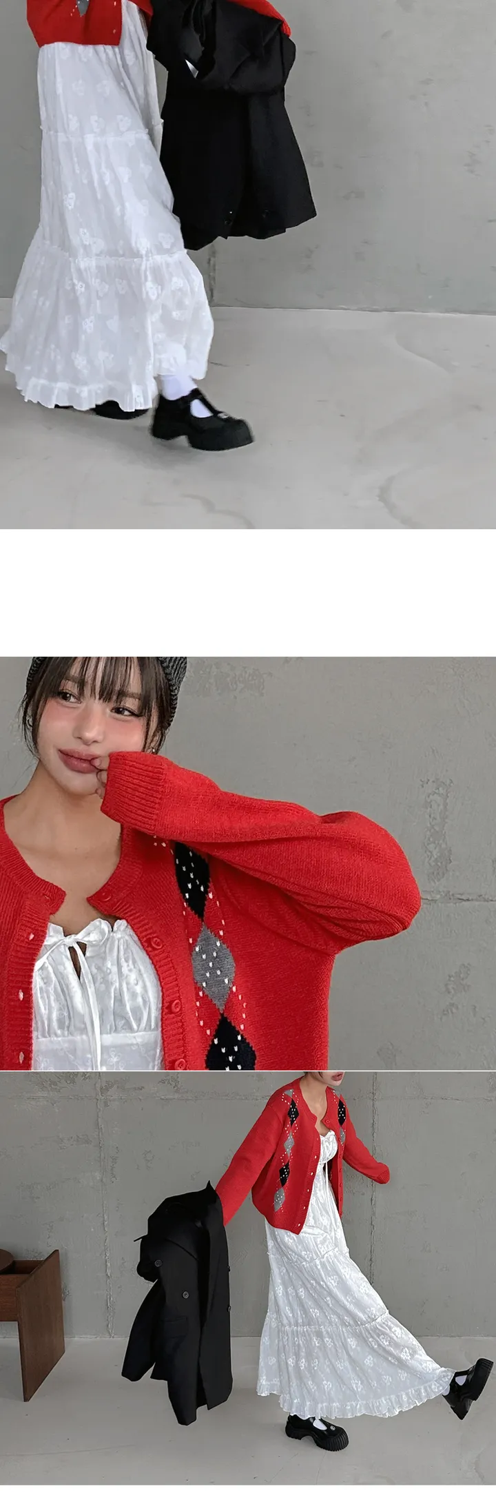 스프링 아가일 가디건 상세 이미지 3