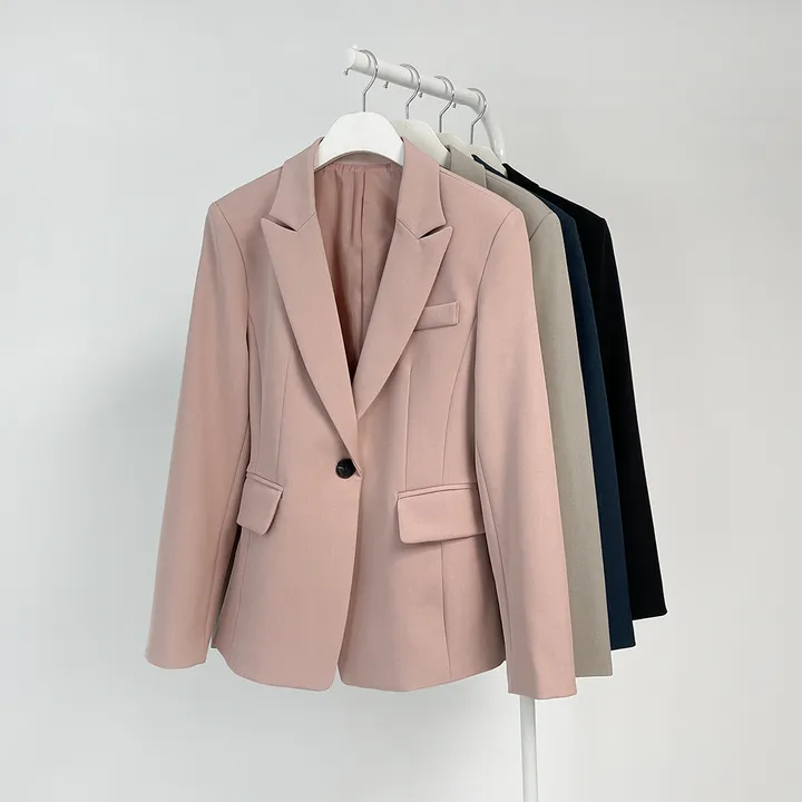 아니마 베이직 투웨이 스판 면접 정장 수트 세트 (핑크/베이지/블루네이비/블랙) 상세 이미지 2