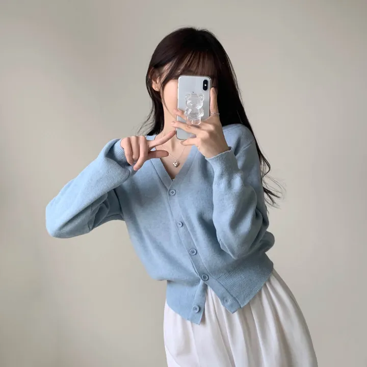 [인생가디건/10color] 머피 데일리 브이넥 무지 버튼 허리잘록 여리 니트 긴팔 가디건 상세 이미지 11