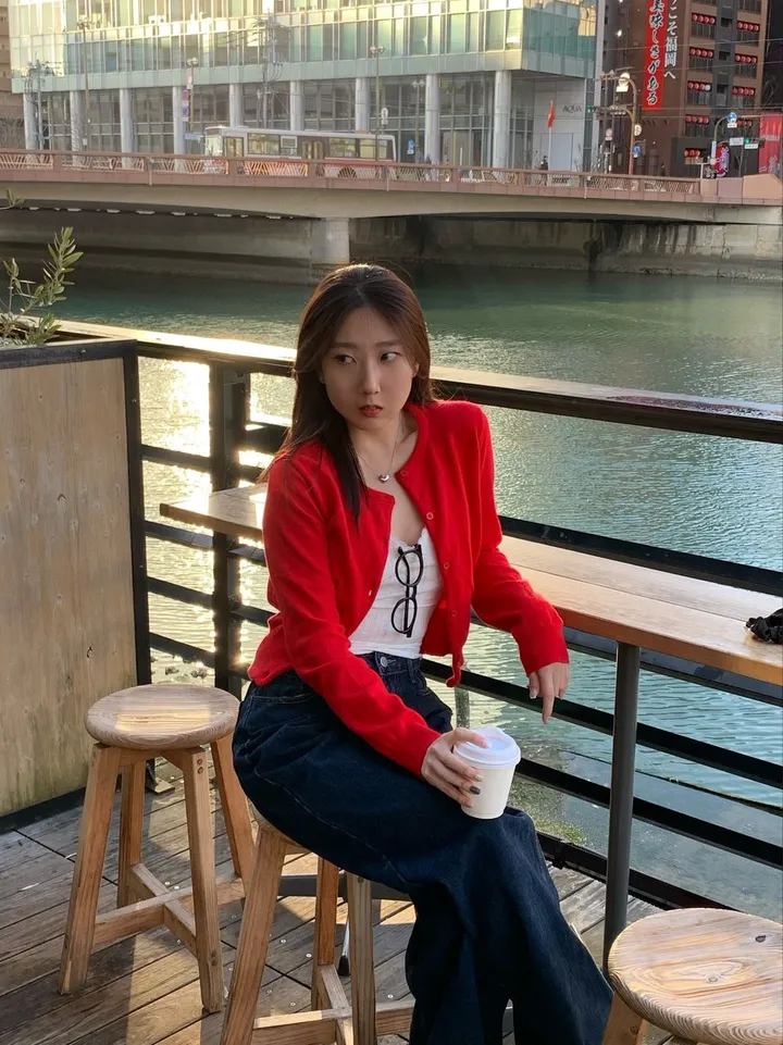 [캐시미어🧶여리핏] 메리 라운드 캐시미어 울 니트 가디건 봄 여름 가을 겨울 개강룩 레드 상세 이미지 18