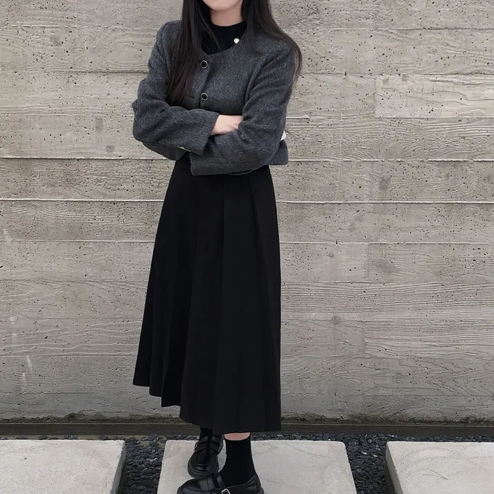 [누빔ver오픈!/MADE🩶]겨울하객룩 완성, 모헤어 라운드 스탠다드 크롭 자켓 상세 이미지 21
