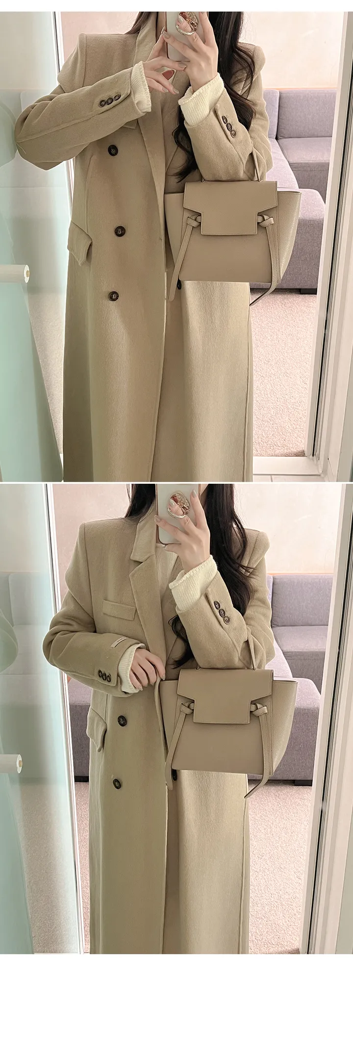 *당일발송*[울]리턴 핸드메이드 롱 코트ct (4color) 상세 이미지 5