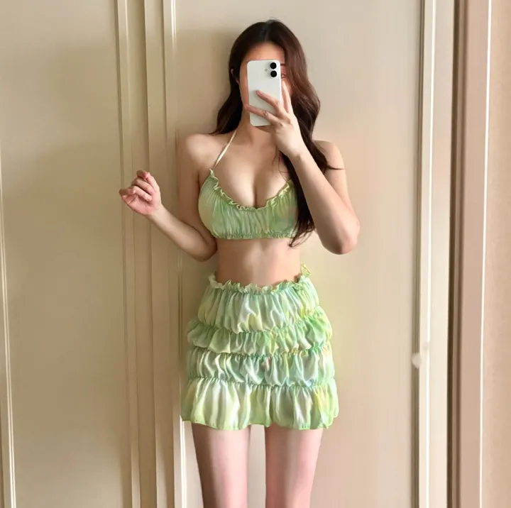 (M-XL) 캉캉비키니 주름 탱키니 쓰리피스비키니 스커트비키니 상세 이미지 4
