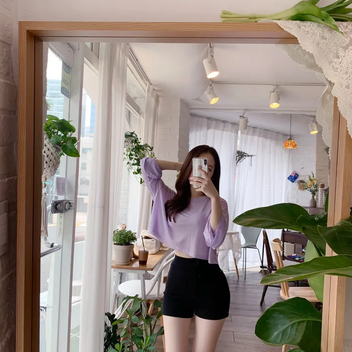 [허리쏘옥/착붙핏] 애플 뒷포켓 스판 하이웨스트 반바지 상세 이미지 33