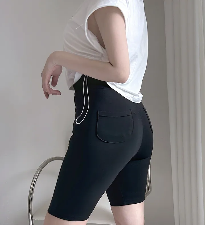 재아 바이커 쇼츠 핏대박 반바지 레깅스 팬츠  스판 하이웨스트 5부 레깅스 필라테스 바이커쇼츠 바이커팬츠 4부레깅스 pt 뒷포켓 반바지레깅스 상세 이미지 6