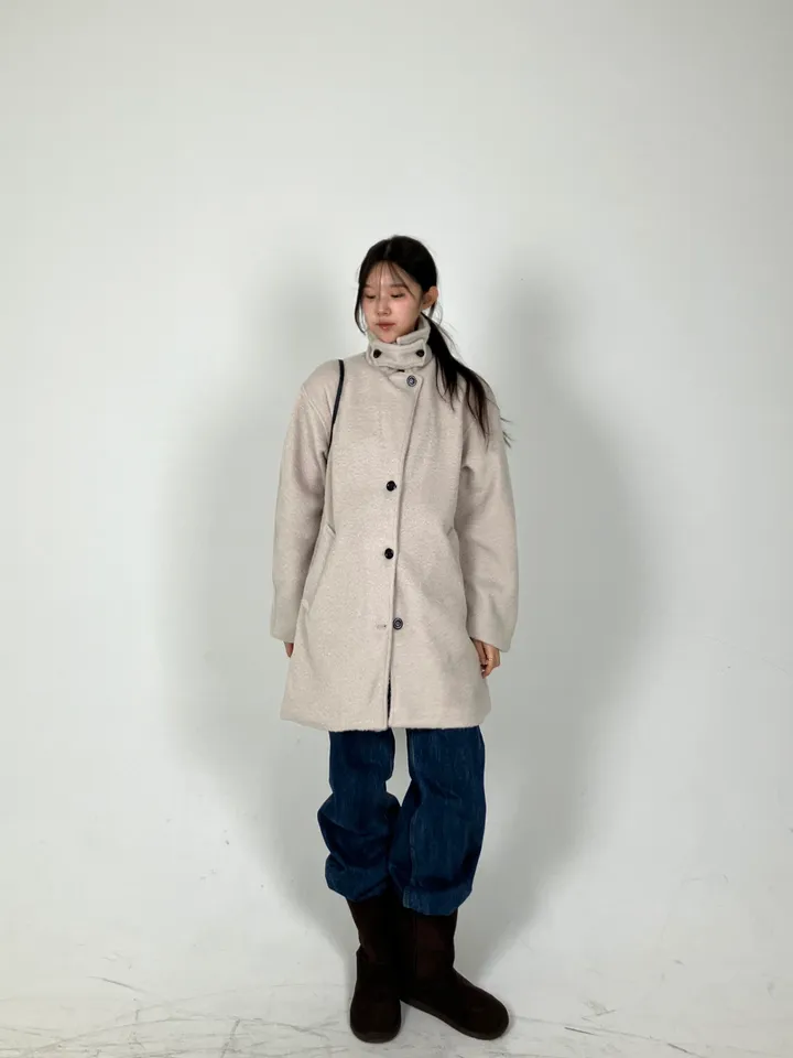 [최저가]하이넥 부클 반코트 하프코트 상세 이미지 17