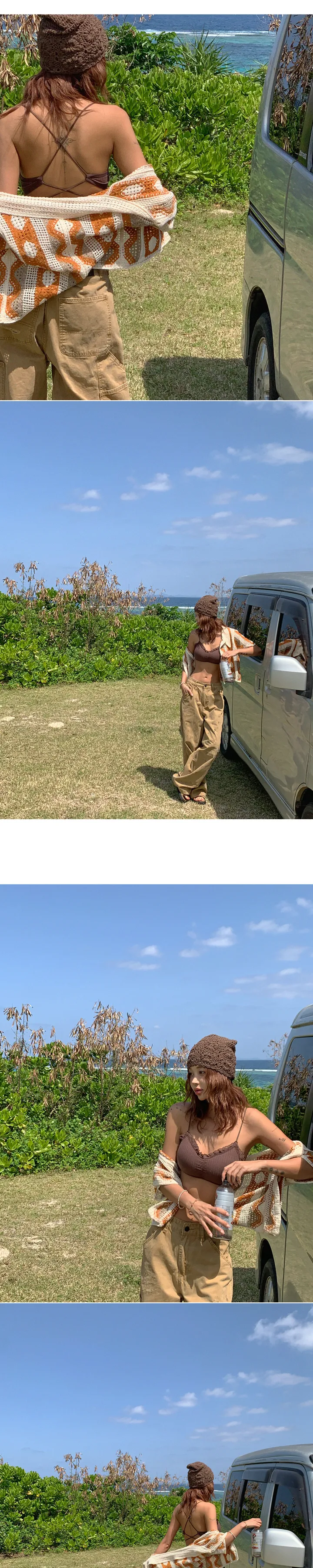 에스닉 뜨개 반팔 가디건 상세 이미지 6