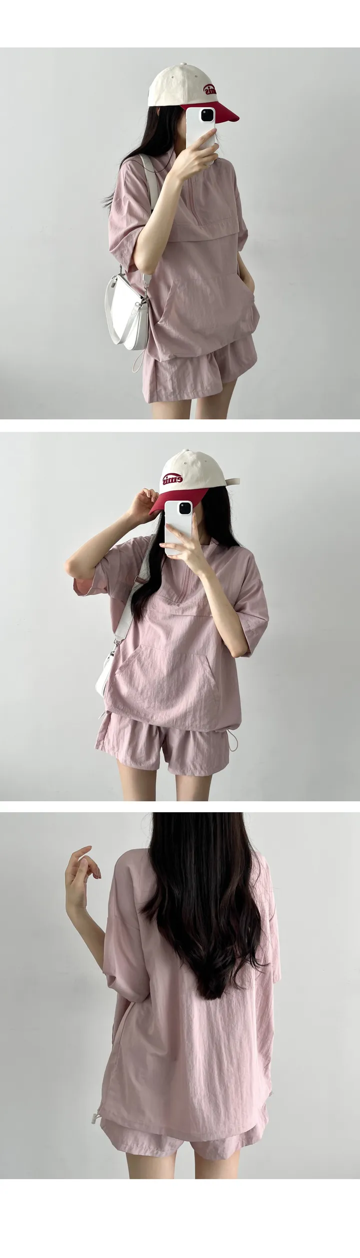 [반팔 아노락set] 남녀공용 커플룩 커플티 커플트레이닝 아노락 여름 바람막이 세트 상세 이미지 12