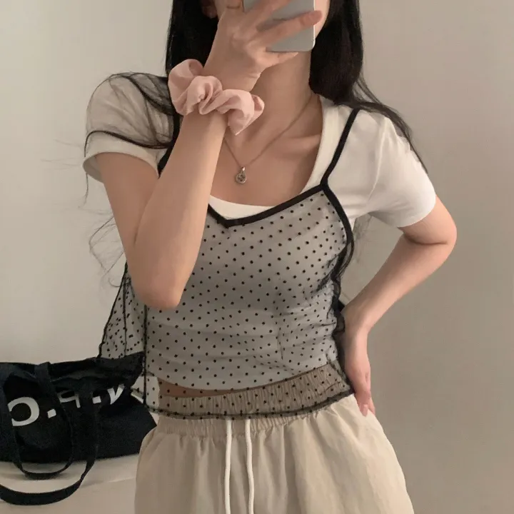 [파스텔🤍/MADE] 보장된핏, 옆셔링 스퀘어넥 반팔 크롭티셔츠 - 8color 상세 이미지 8