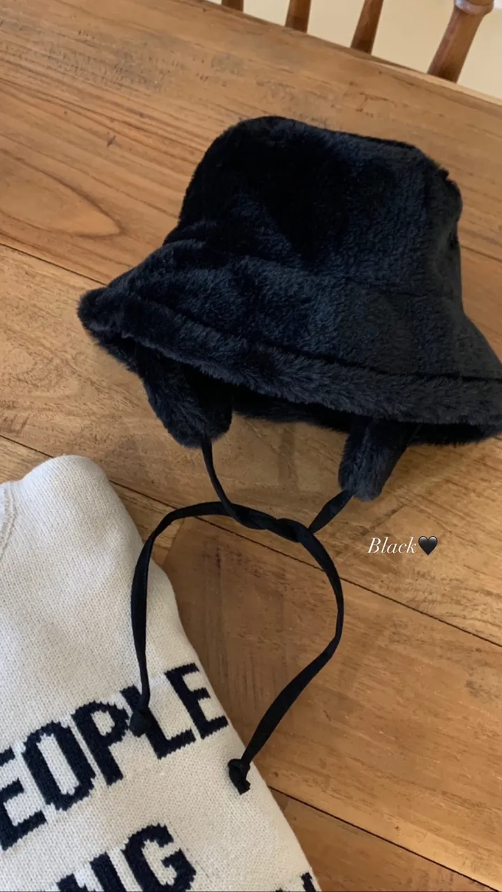 [당일출고❤️] 밍크 귀도리 버킷햇 겨울 방한 모자 얼굴소멸 벙거지 소프트 퍼 모자 귀달이 3color 상세 이미지 8
