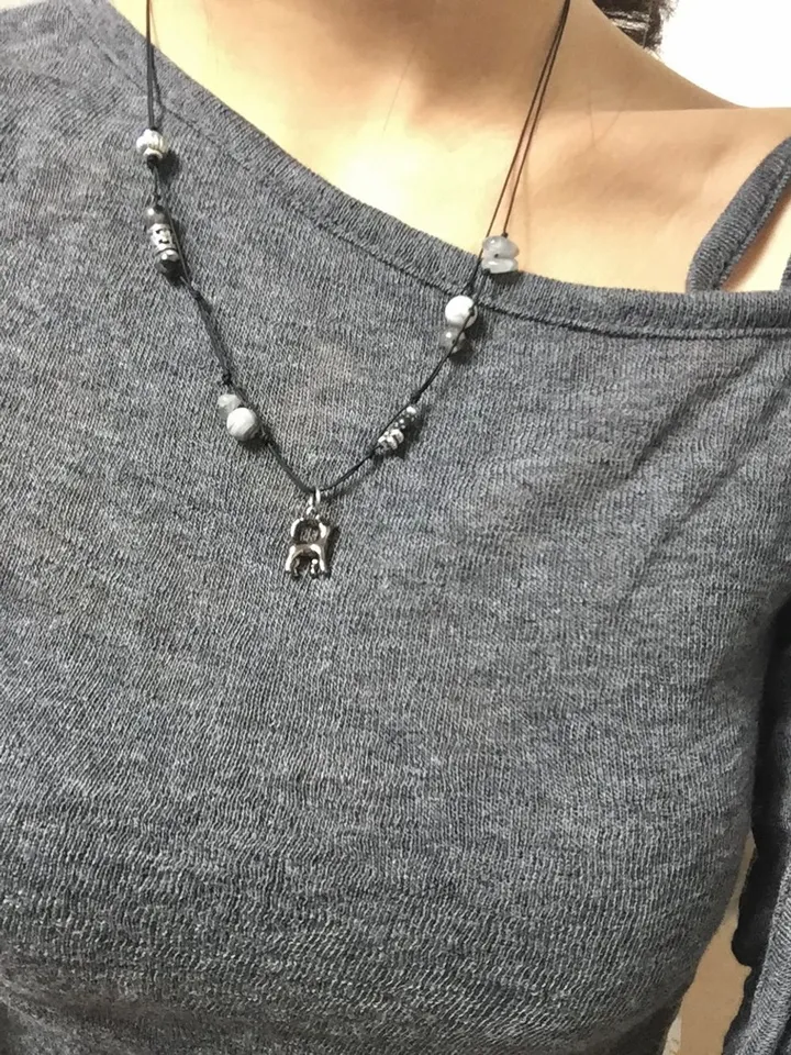 [자체제작] [주문폭주] ❥❥ Dark matter  Necklace (Cat Ver.) 고양이 원석 목걸이 상세 이미지 17