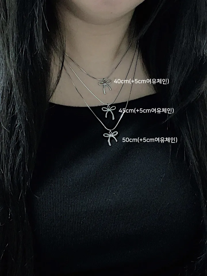 🖤주문폭주🖤 써지컬스틸 뱀줄 리본 목걸이 (4type/3size) 상세 이미지 6