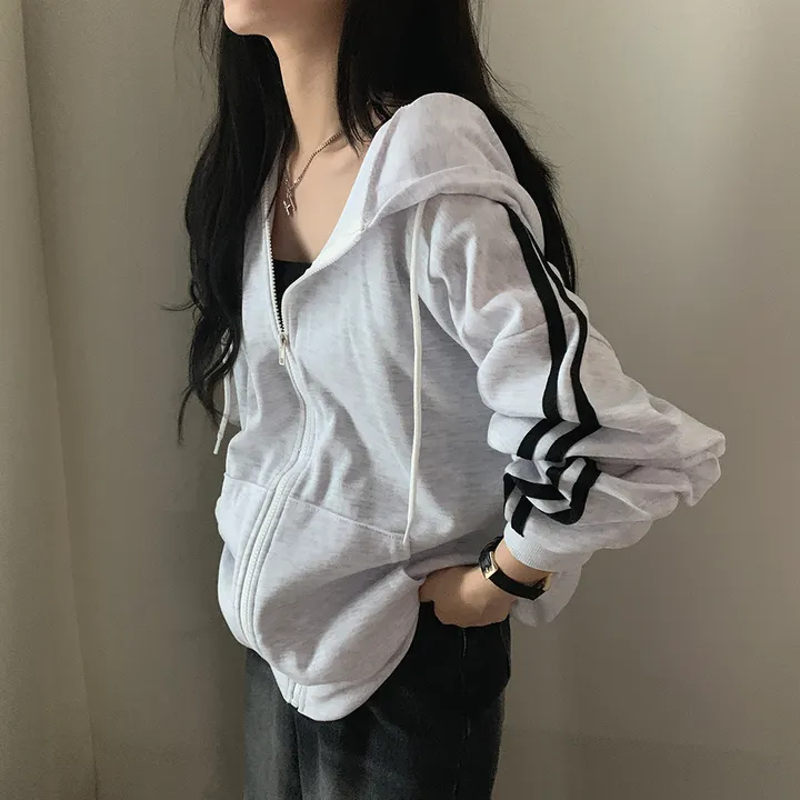 [루즈핏/꾸안꾸🖤] 키트 투라인 후드 집업 점퍼 상세 이미지 47