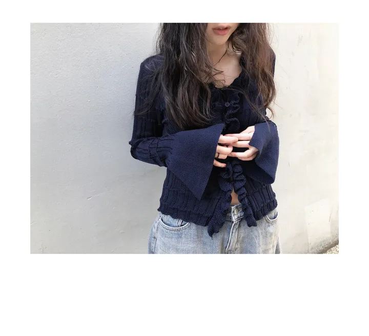 ruffle lyocell knit cardigan (2color) / 러플 라이오셀 니트 가디건 상세 이미지 16