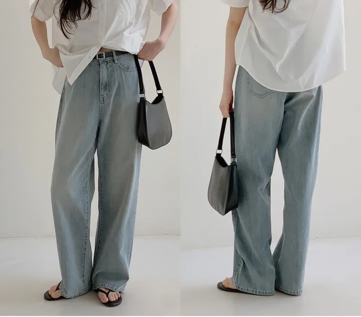 [💙후기최고!/여름1등데님] 투데이 썸머라이트 데님팬츠 (+기본/롱ver) - 4 size (SLOWMADE/자체제작/한여름/빈티지/와이드데님/유연함/연청/중청/진청) 상세 이미지 6