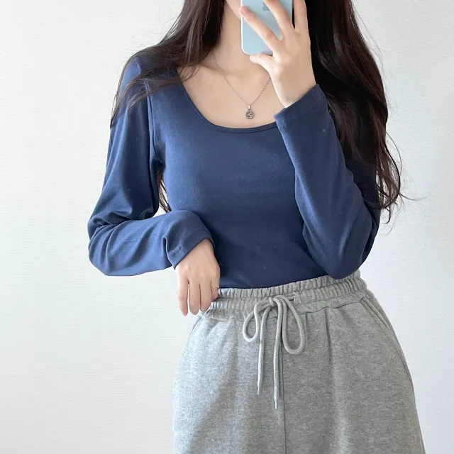 (4color/소장필수)기본 스퀘어넥 긴팔 -t 상세 이미지 9