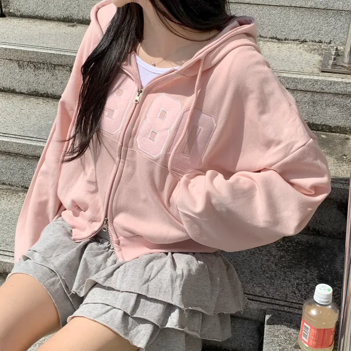 [기모추가!가을신상🤎]투웨이 도톰 자수 레터링 후드집업 7color 상세 이미지 40