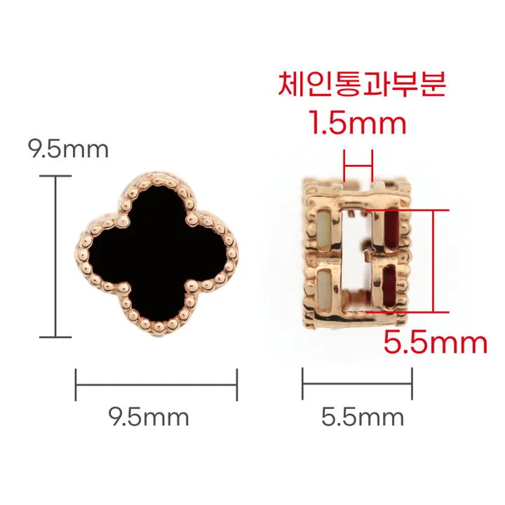 [에이블리 단독][14K GOLD] 네잎클로버 양면 목걸이 펜던트 상세 이미지 13