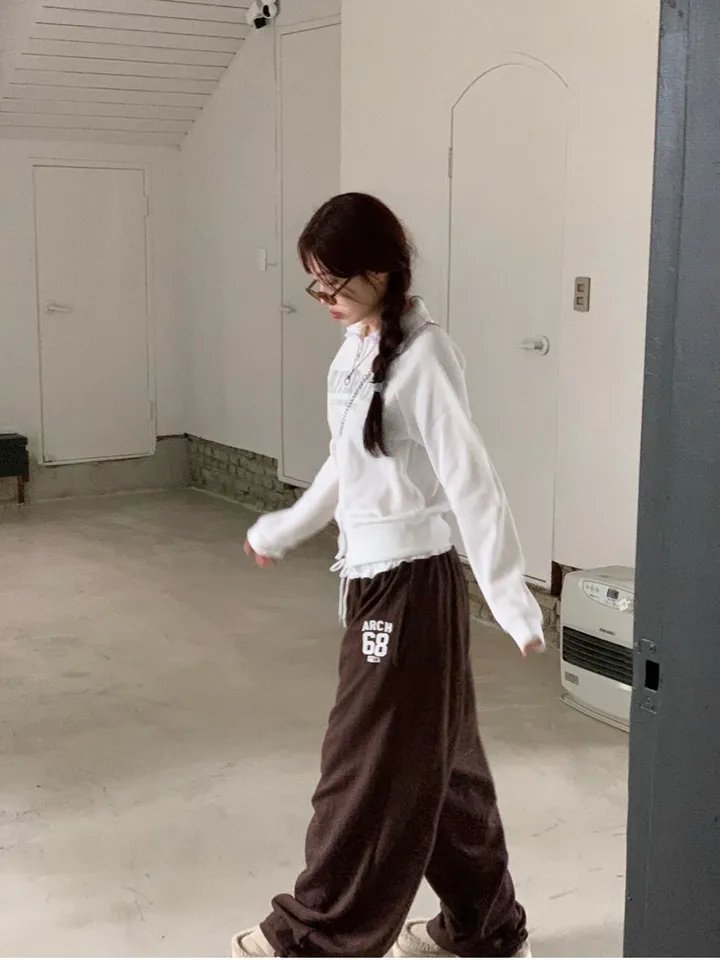[기모원단ෆ투지퍼]토미 빈티지 레터링 프린팅 나그랑 투웨이 하이넥 카라넥 시보리 집업 점퍼 2color 상세 이미지 35