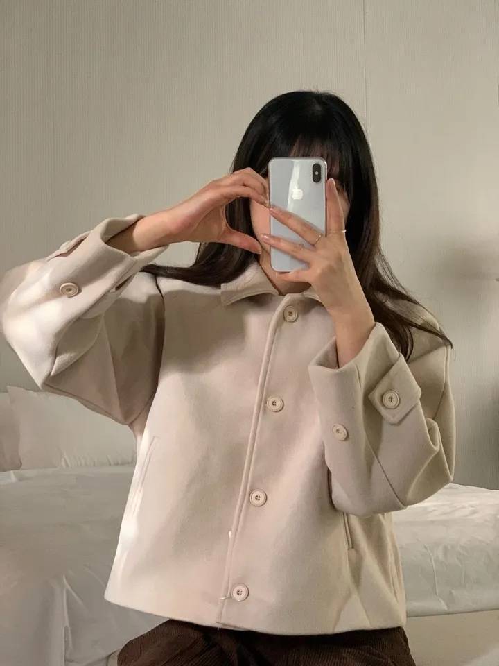 [아방루즈핏/💞러블리] 머스 카라 숏 코트 자켓 모직코트 상세 이미지 8