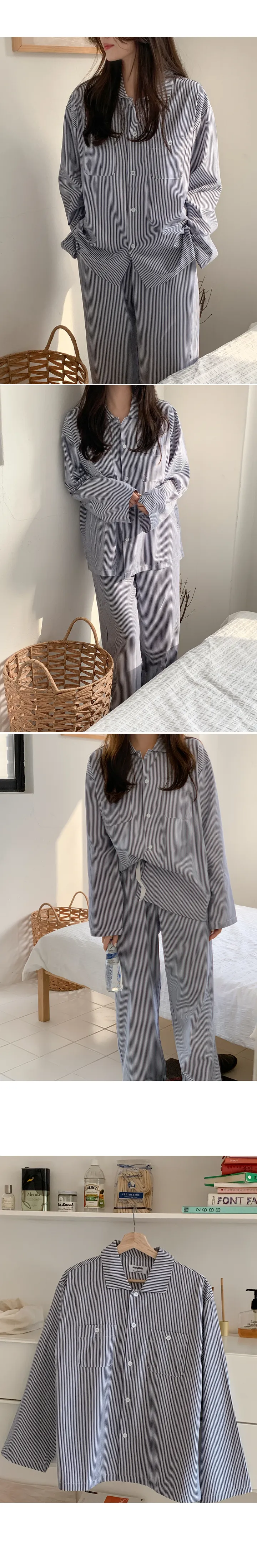 J'eu 슬로어 스트라이프 파자마세트 3color, 2size 상세 이미지 10