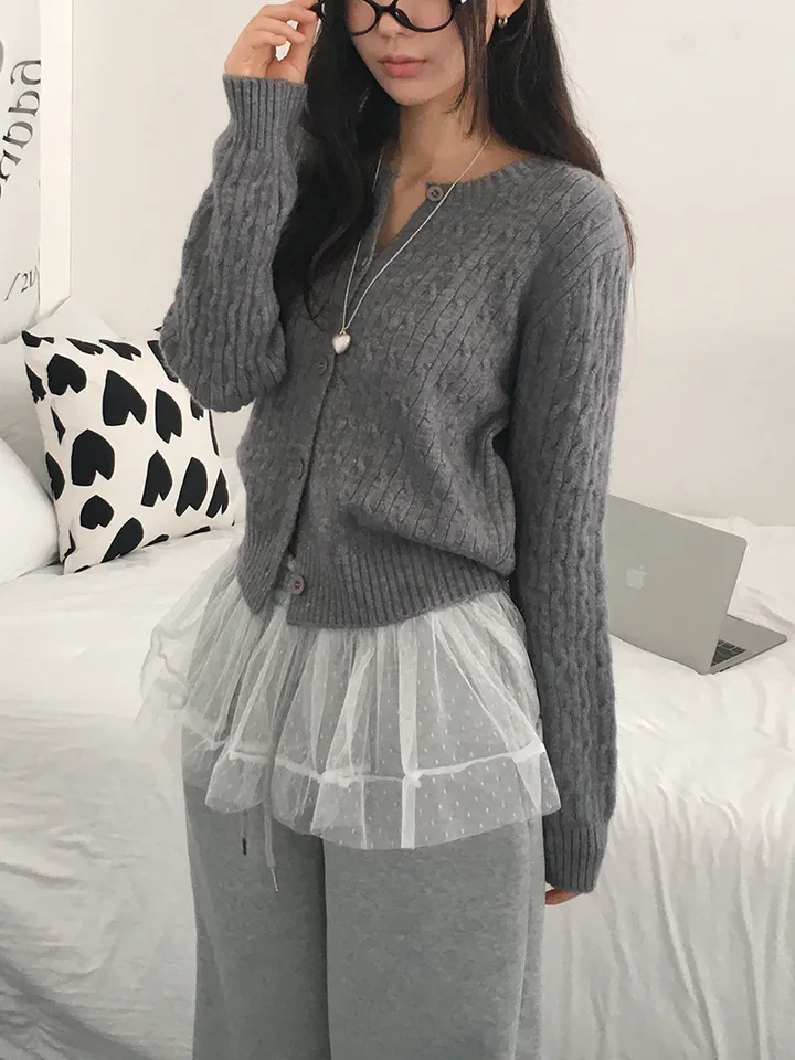 [전컬러입고!/고퀄!후기극찬❣️폭닥 케이블 꽈배기 단추니트가디건 여유핏!] 피오케이블꽈니트가디건 상세 이미지 28