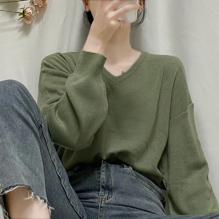 [1000장돌파💛/니트맛집/] V넥 베이직 기본 니트 10color 상세 이미지 35