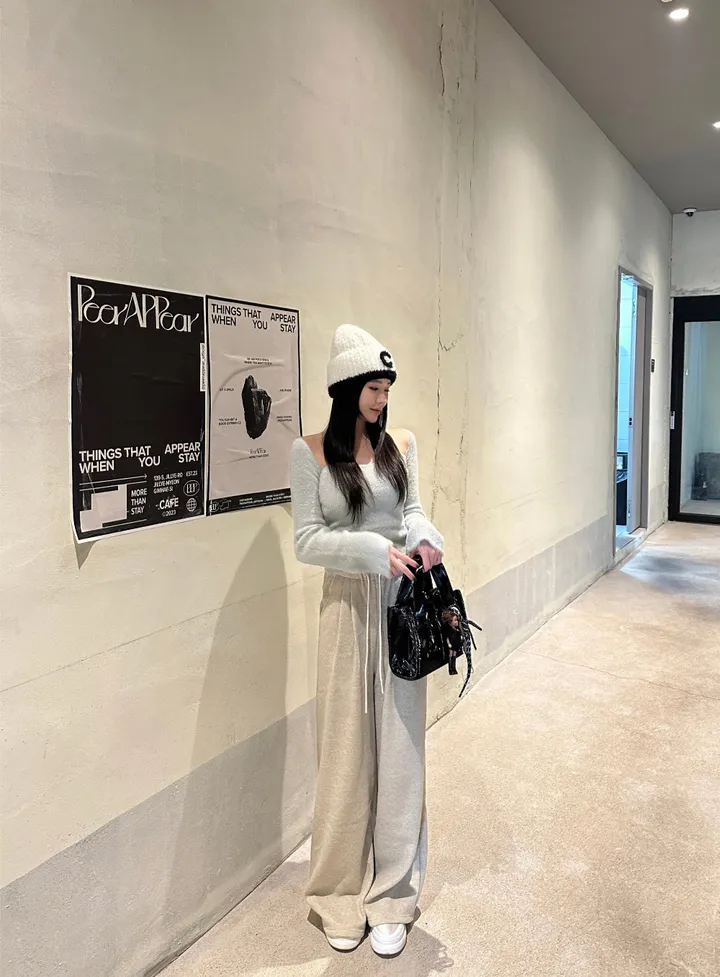 C 배색 부클 비니 모자 1color 상세 이미지 5