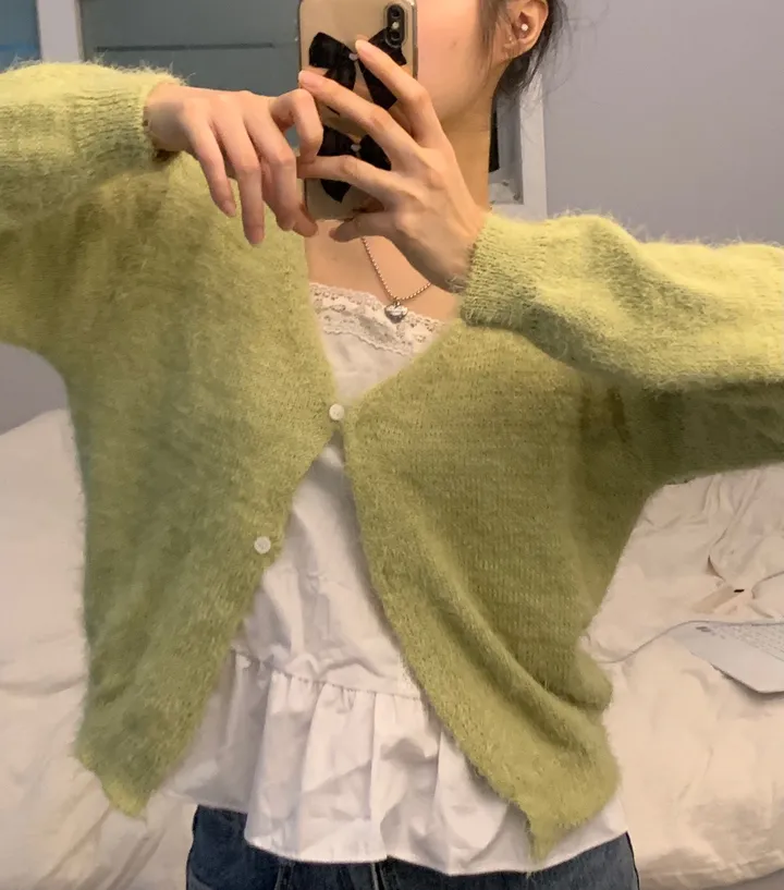 당일발송 !![솔잎🌿/모델추천] 솔잎 포근 투버튼 긴팔 가디건 (4color) 상세 이미지 15