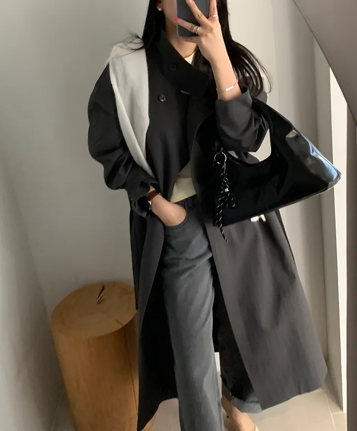 쇼룸 루프백 더블 트렌치 코트 상세 이미지 31
