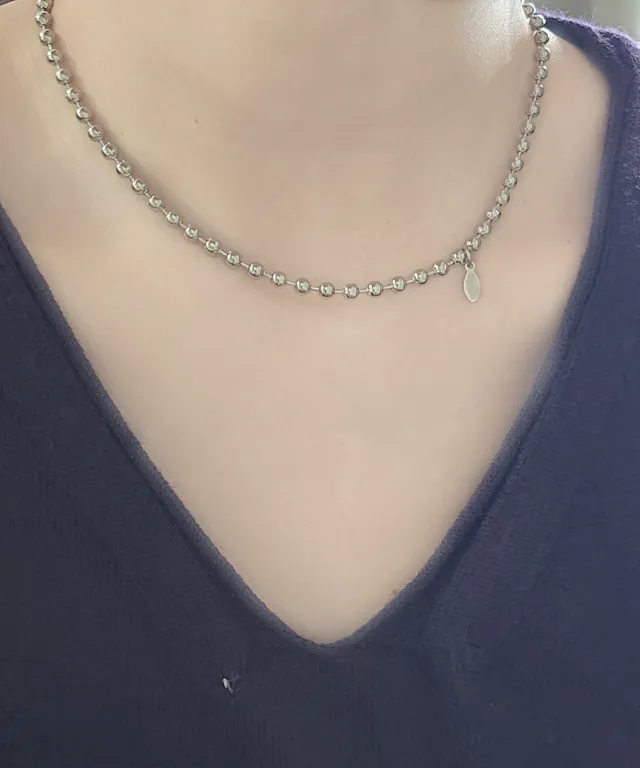 민볼 체인 타원 미니택 목걸이 상세 이미지 9