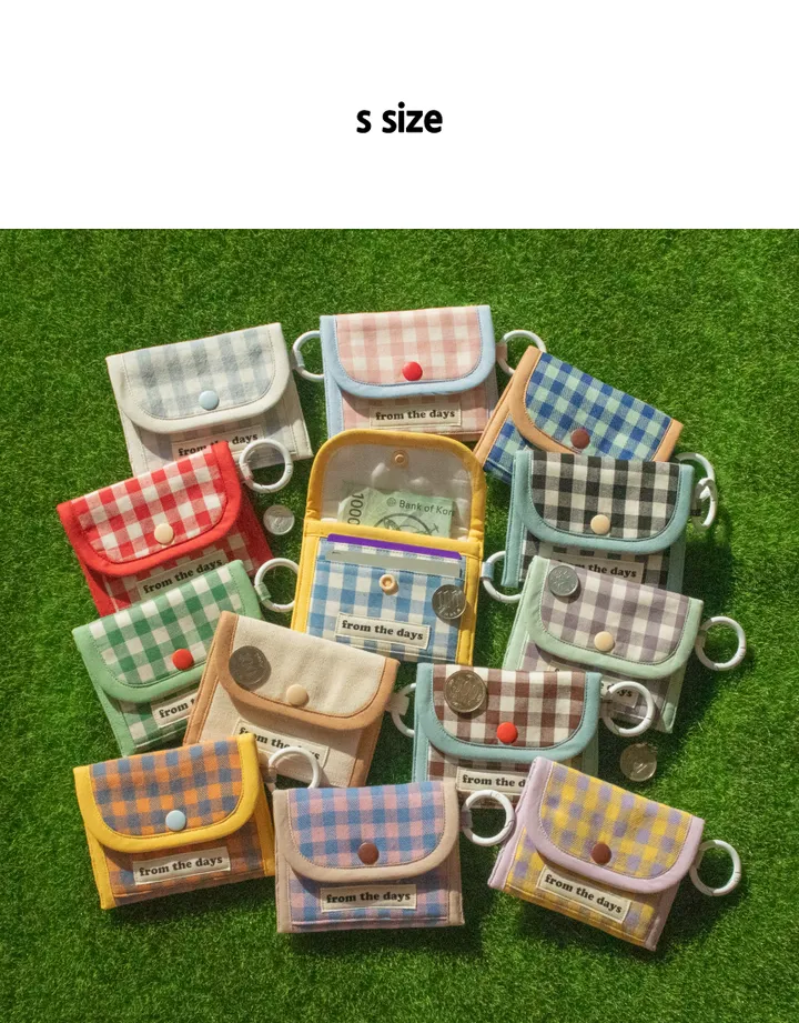[MADE] 귀여운 체크 카드지갑 반지갑 지퍼 학생 교통카드 에어팟 동전지갑 상세 이미지 43